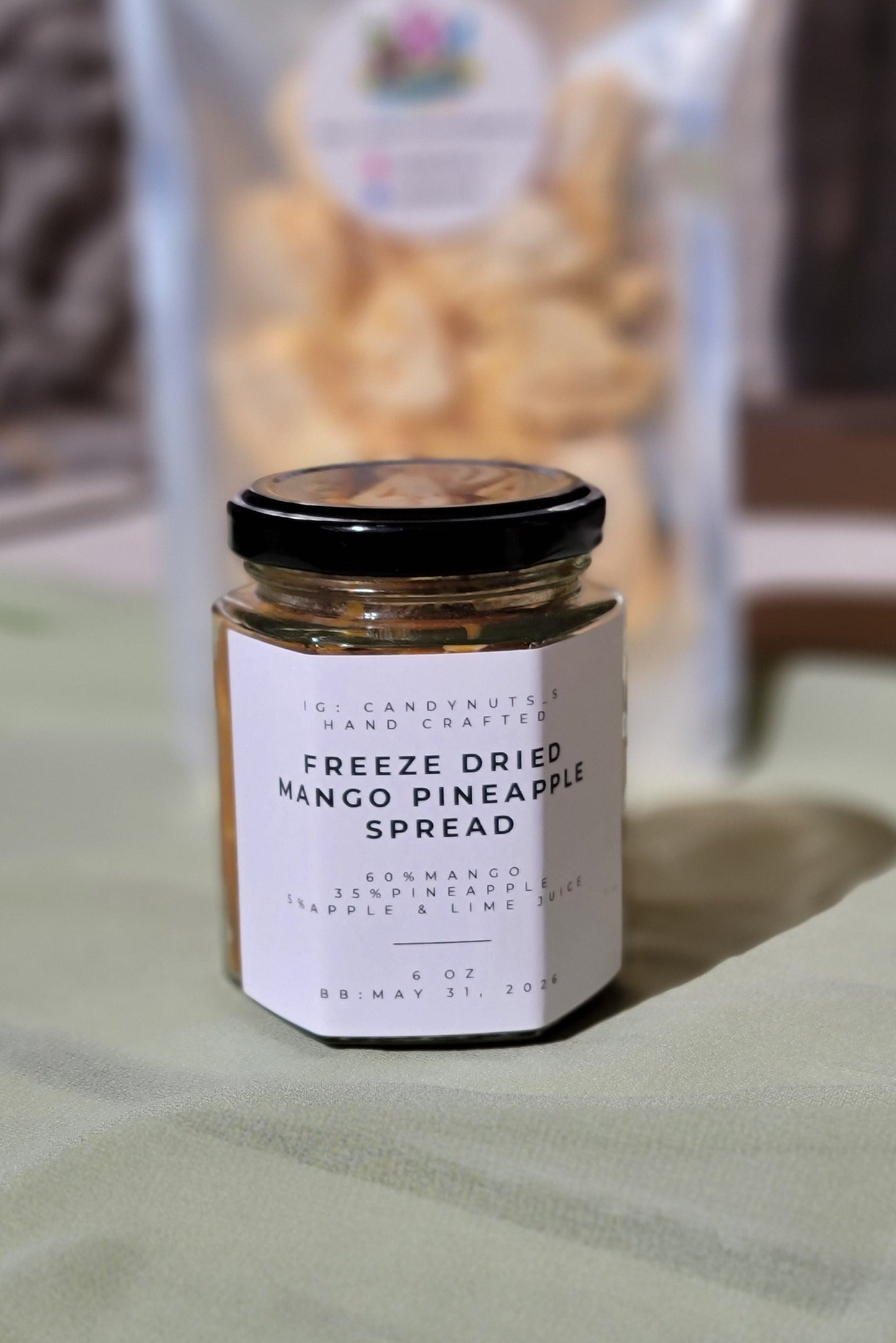 Freeze Dried No Added Sugar Mango Pineapple Spread.