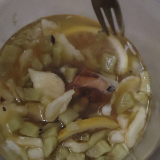 Caffeine Free Freeze Dried Kiwi Pineapple &amp; Orange Tea with Canadian Honey Option.
